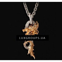 Подвеска Carrera y Carrera Circulos De Fuego 18K Yellow and White Gold Maxi Dragons Necklace with Diamonds