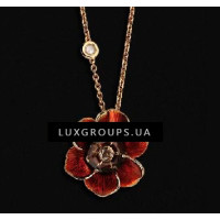 Підвіска Carrera y Carrera Gardenia 18K Yellow Gold Necklace with Smokey Quartz and Enamel