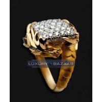 Каблучка Carrera y Carrera Circulos De Fuego з жовтого та білого золота 18 карат з діамантами