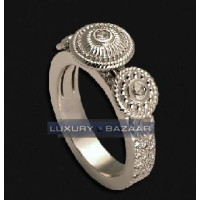 Carrera y Carrera Pasodable 18K White Gold Ring with Diamonds