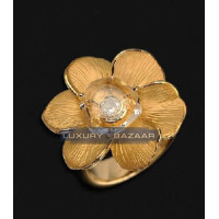 Каблучка з квіткою Carrera y Carrera Gardenia 18K з жовтого золота з гірським кришталем і діамантами