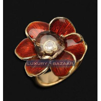 Carrera y Carrera Gardenia 18K Yellow Gold Medium Flower Ring with Smokey Quartz and Enamel and Diamonds Carrera y Carrera Gardenia 18K Yellow Gold Medium Flower Ring with Smokey Quartz and Enamel and Diamonds