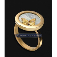 Каблучка Carrera y Carrera Baile De Mariposas з жовтого золота 18 карат із перламутром