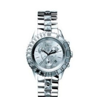 Christal Womens Stainless Steel Diamond Chronograph