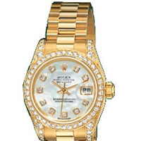 Rolex Oyster Perpetual Lady-Datejust Yellow Gold perl dial