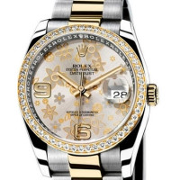 Rolex Datejust 36mm - Steel and Yellow Gold Diamond Bezel - Oyster