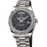 Rolex Day-Date II President White Gold - Fluted Bezel Black Dial