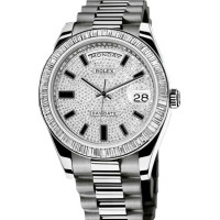 Rolex DAY-DATE II White Gold Pave Diamonds