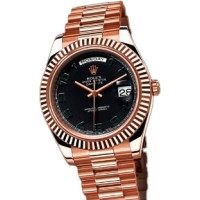 Rolex Day-Date II 41mm President Pink Gold - Fluted Bezel Black Dial