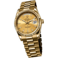 Rolex Day-Date 36mm YG Fluted Bezel Champagne dial with stick markers Rolex Day-Date 36mm YG Fluted Bezel Champagne dial with stick markers