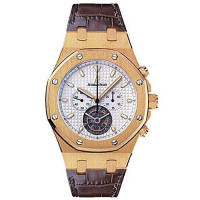 Audemars Piguet Royal Oak Chronograph Tourbillon (YG / білий / шкіра)