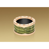 Кольцо Bulgari B.Zero1, розовое золото, зеленый мрамор
