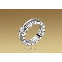 Кольцо Bulgari B.Zero1, белое золото, бриллианты