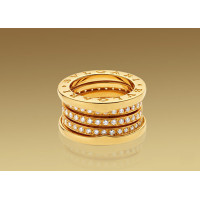 Кольцо Bulgari B.Zero1, желтое золото, бриллианты