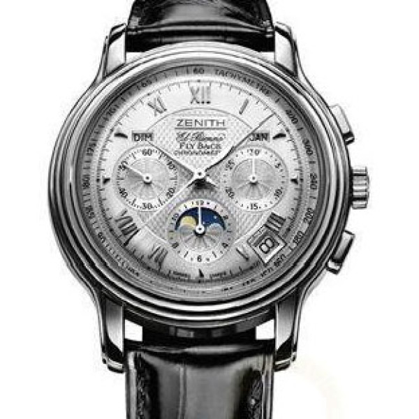 Zenith ChronoMaster GT Moonphase (WG/Silver Guilloche/Leather)