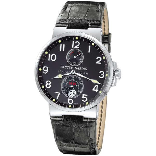 Ulysse Nardin Maxi Marine Chronometer (Steel / Black / Leather)