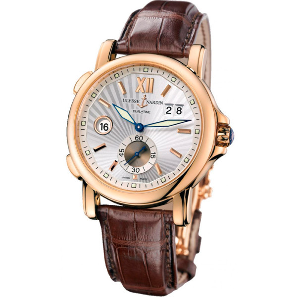 Ulysse Nardin Dual Time 42mm (RG / Silver / Leather)