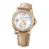 Ulysse Nardin Dual Time Ladies (RG-Diamonds / MOP / Leather)