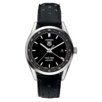 Tag Heuer Carrera Twin Time (SS / Black / Leather)