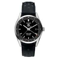 Tag Heuer Carrera Twin Time (SS / чорний / шкіра) Tag Heuer Carrera Twin Time (SS / чорний / шкіра)