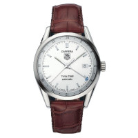 Tag Heuer Carrera Twin Time (SS / Silver / Brown Leather)
