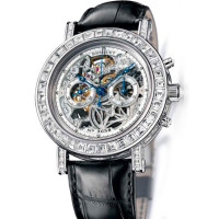 Breguet Watch Classique Openworked Chronograph (WG / Diamonds / Leather)