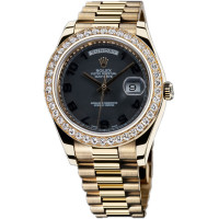 Rolex Day-Date II President Yellow Gold - Diamond Bezel Black dial