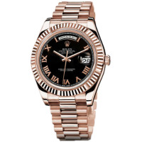 Rolex Day-Date II President Pink Gold - Fluted Bezel Brown Dial
