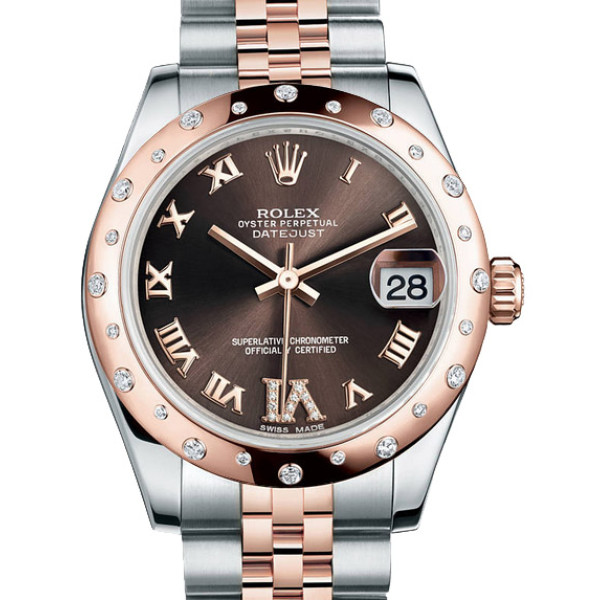 Rolex Datejust 31mm - Steel and Gold Pink Gold - 24 Dia Bezel - Jubilee