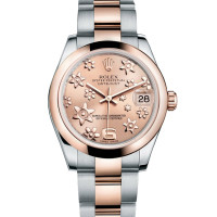 Rolex Datejust 31mm - Steel and Gold Pink Gold - Domed Bezel - Oyster