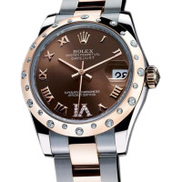 Rolex Datejust 31mm - Steel and Gold Pink Gold - 24 Dia Bezel - Oyster