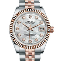 Rolex Datejust 31 мм - сталь і рожеве золото - рифлений безель - Ювілейний