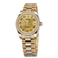 Rolex Datejust 31mm - President Yellow Gold - Diamond Bezel