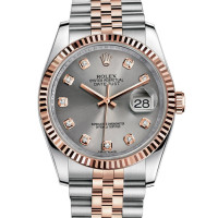 Rolex Datejust 36mm - Steel and Gold Pink Gold - Fluted Bezel - Jubilee