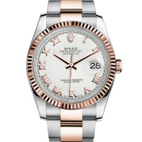 Rolex Datejust 36mm - Steel and Gold Pink Gold - Fluted Bezel - Oyster