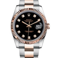 Rolex Datejust 36mm - Steel and Gold Pink Gold - Fluted Bezel - Oyster