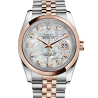 Rolex Datejust 36mm - Steel and Gold Pink Gold - Domed Bezel - Jubilee