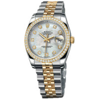 Rolex Datejust 36mm - Steel and Gold Yellow Gold - Diamond Bezel - jublilee