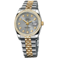 Rolex Datejust 36mm - Steel and Gold Yellow Gold - Diamond Bezel - Jublilee