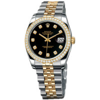 Rolex Datejust 36mm - Steel and Gold Yellow Gold - Diamond Bezel - Jublilee