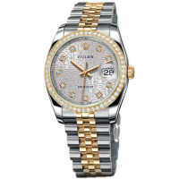 Rolex Datejust 36mm - Steel and Gold Yellow Gold - Diamond Bezel - Jublilee