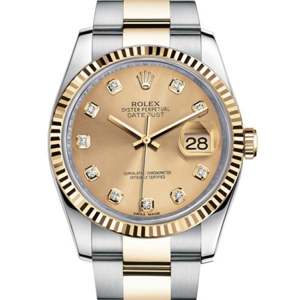 Rolex Datejust 36mm - Steel and Gold Yellow Gold - Fluted Bezel - Oyster
