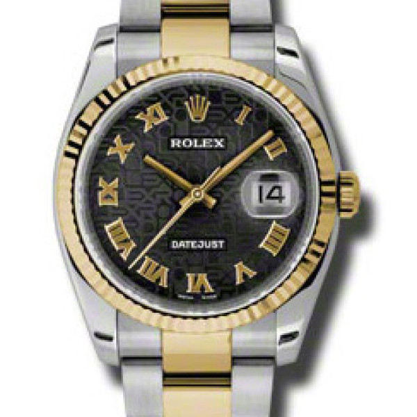 Rolex Datejust 36 мм - сталь і золото, жовте золото - рифлений безель - устричний