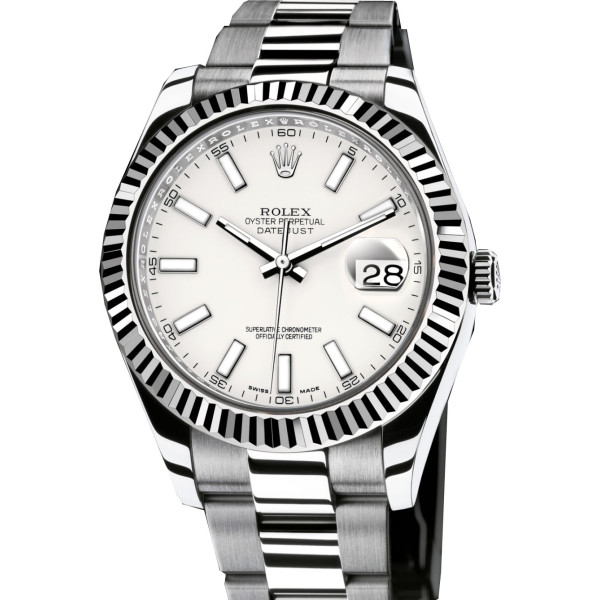 Rolex Datejust II 41mm - Steel and Gold White Gold - Fluted Bezel
