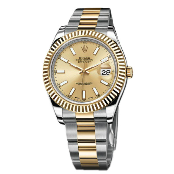 Rolex Datejust II 41mm - Steel and Gold Yellow Gold - Fluted Bezel