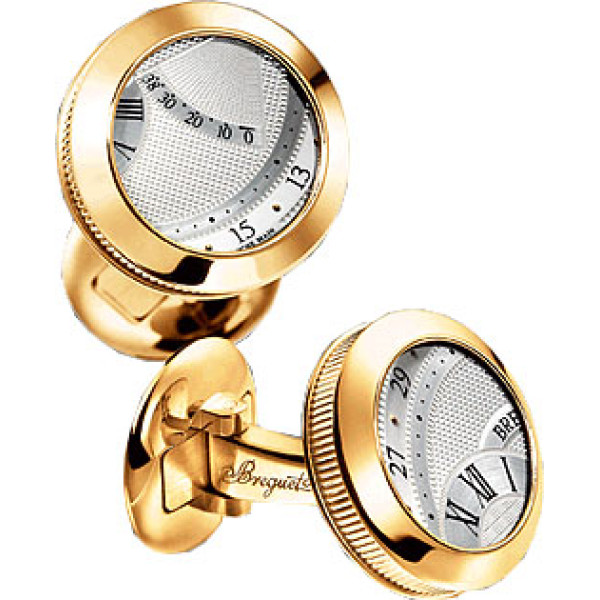 Breguet watches Cufflinks Yellow gold with silvered gold dial