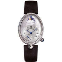 Breguet Watch Reine de Naples (WG-128 Diamonds / Silver MOP / Strap)