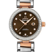 Omega De Ville Ladymatic Steel - red gold on Steel Brown Dial- Diamond 2013