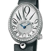 Breguet watches Reine de Naples (WG-117 Diamonds / Silver MOP / Strap)