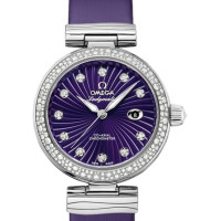 Omega Ladymatic Steel on steel Purple Dial Diamond new 2013